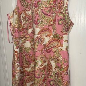 Jones New York Pink and Orange Paisley Dress